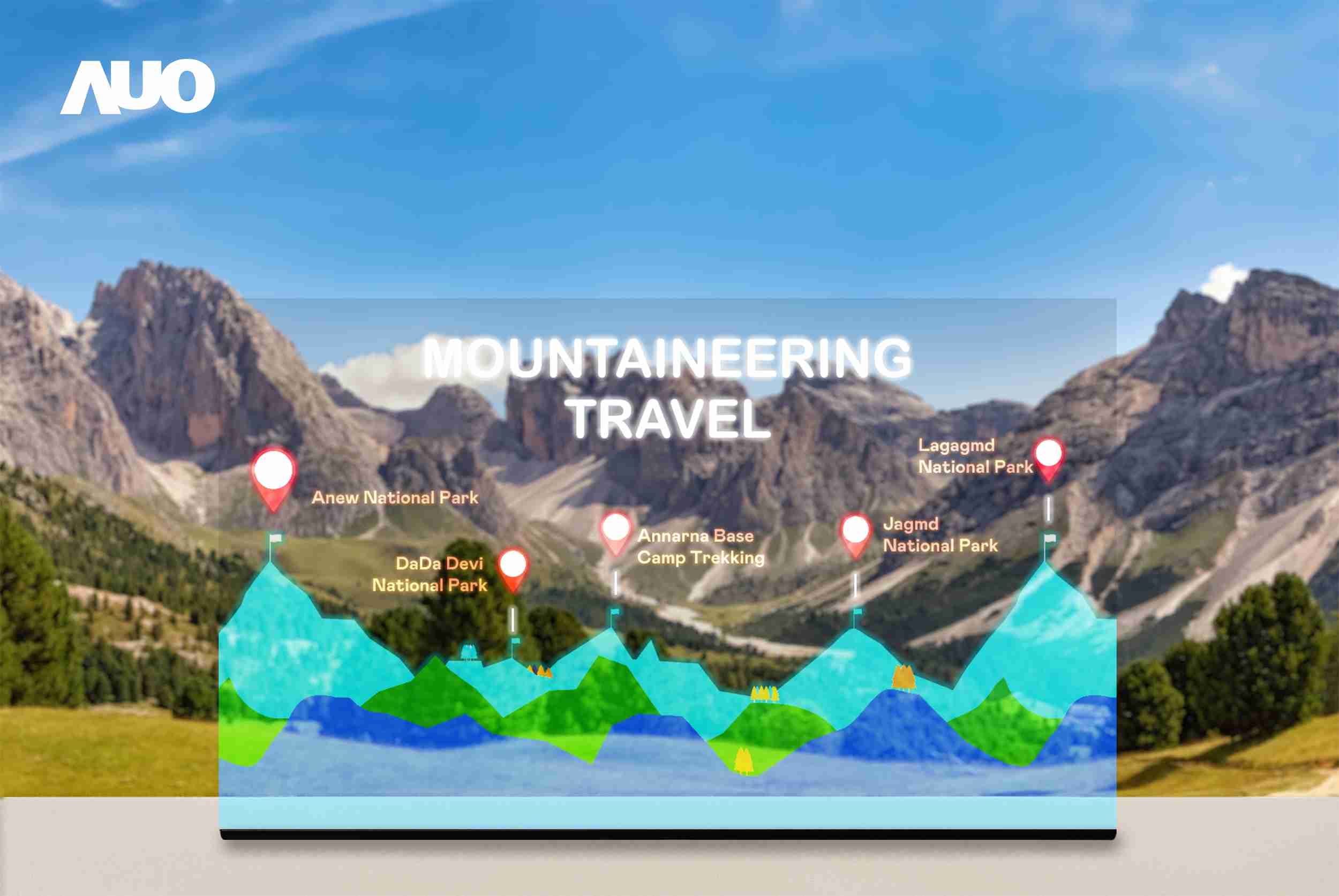 尊龙集团展示全球单片尺寸最大(*)42吋透明Micro LED显示器拼接而成的〝64吋透明Micro LED显示器〞，，，，具备高透明度、、、、1,000 nits高亮度、、、广色域、、、采用三边无边框的无缝拼接等多重特色，，呈现超高清、、、细腻画质而不遮挡后方视觉，，，，满足层峰需求，，，可广泛运用于零售、、、艺术展览或商业空间等场域